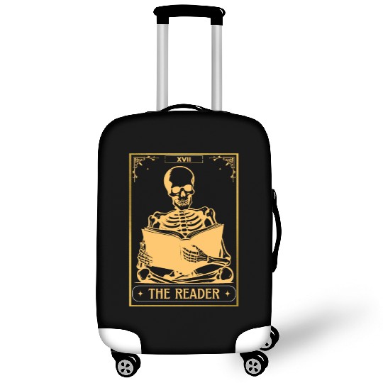 The Reader Tarot Card Bookish Skeleton Skull Hallo Luggage Covers