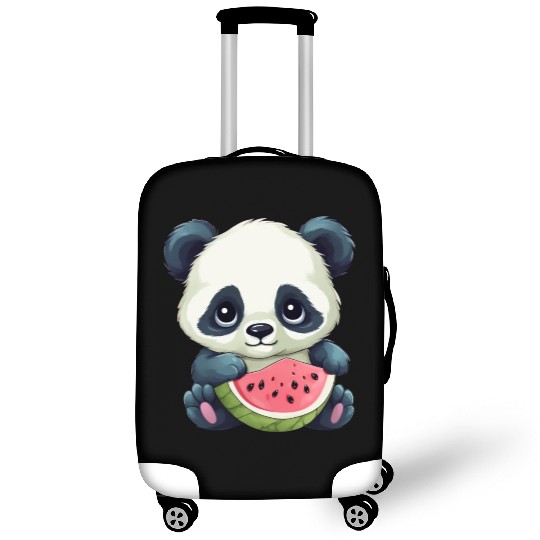 Cute panda girl with watermelon Luggage Covers