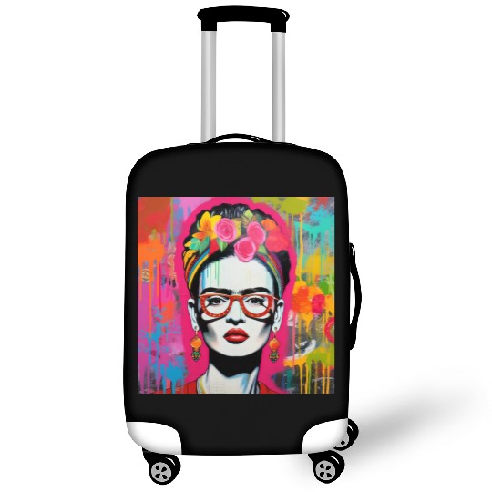 Frida Kahlo style urban art colorfull graffiti Luggage Covers