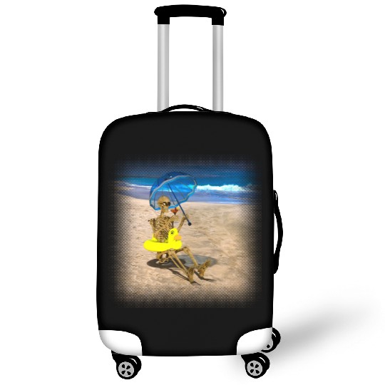 Grim reaper with his favorite cocktail on the Luggage Covers