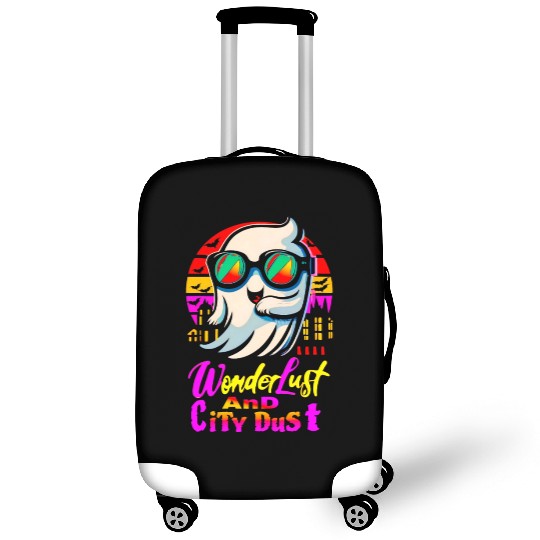 Halloween Ghost with Wanderlust avoiding City Dust Luggage Covers