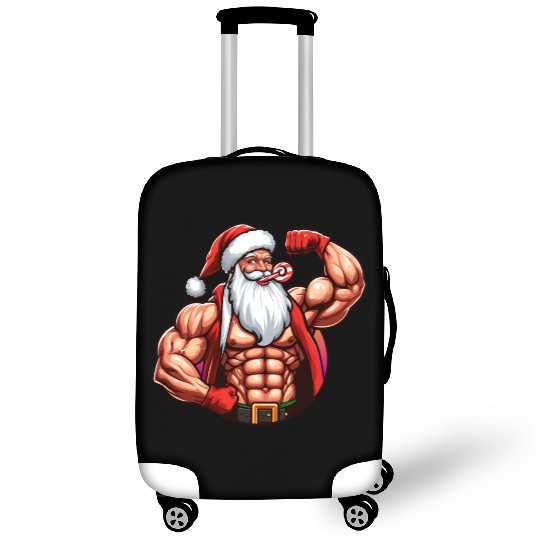 Muscular Santa Fit for the holidays Luggage Covers