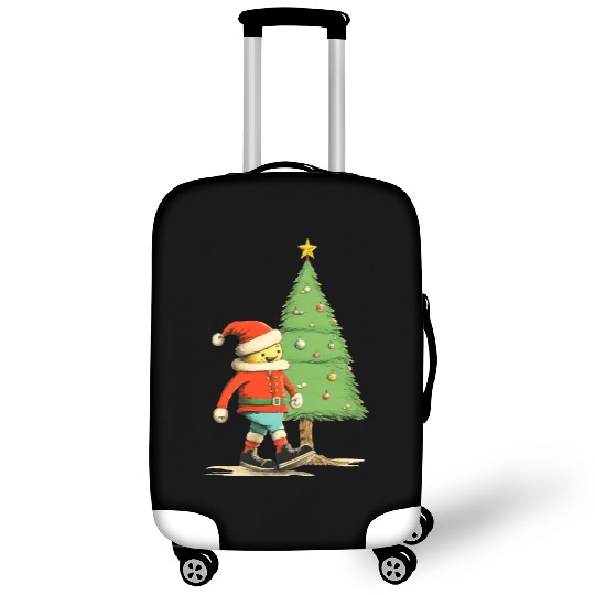 Santa near Christmas tree Luggage Covers