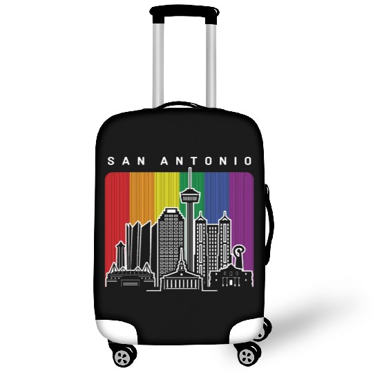 San Antonio Texas Rainbow Flag LGBTQAI Pride Luggage Covers