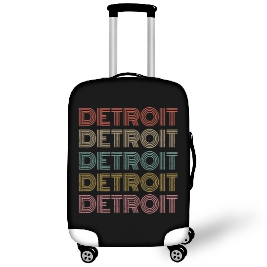 Vintage Retro Detroit Michigan Luggage Covers 70s 80s Style