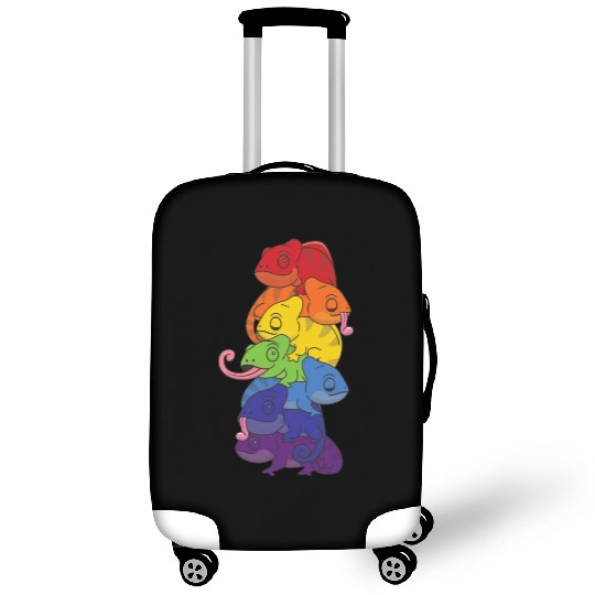 Rainbow Flag Pride Lgbtq Cute Chameleon Stack Luggage Covers