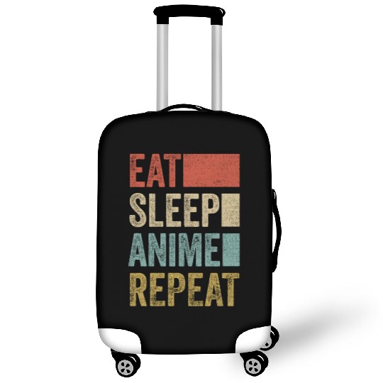 Vintage Retro Eat Sleep Anime Repeat Gift Funny Luggage Covers