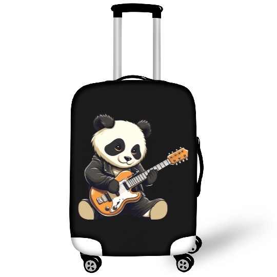 Cool panda guitarist and rocker Luggage Covers