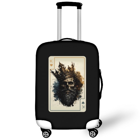 King of Hearts Creepy Card Game Poker Luggage Covers