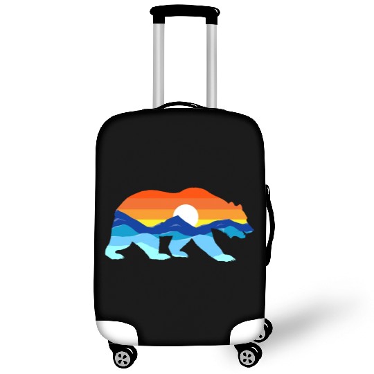 Camping Hiking Retro Mountains Outdoors Camp Bear Luggage Covers