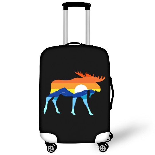 Camping Hiking Retro Mountains Outdoors Camp Moose Luggage Covers