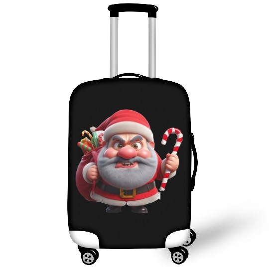 Crazy Santa with Candy Canes Luggage Covers