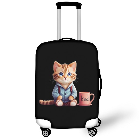 Be Kind Cat Have A Cup Of Coffee Luggage Covers