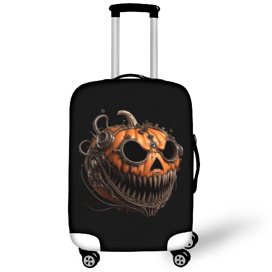 creepy steampunk pumpkin with sharp teeth Luggage Covers
