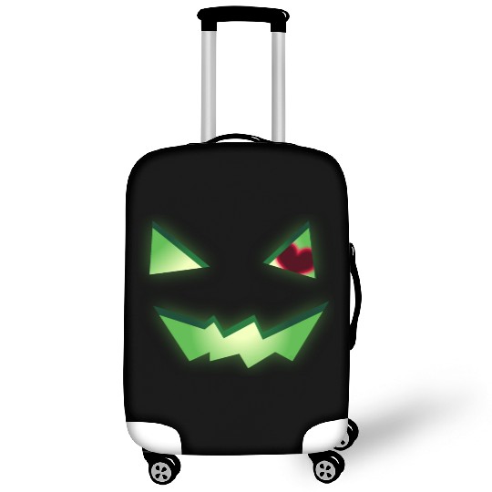 Glowing Green See-Through Jack-O-Lantern w/ Heart Luggage Covers