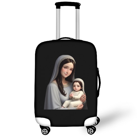 Smiling Mother Mary with Baby Jesus Luggage Covers