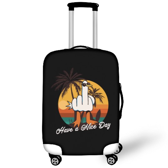 Funny Seagull Middle Finger - Have a Nice Day Luggage Covers