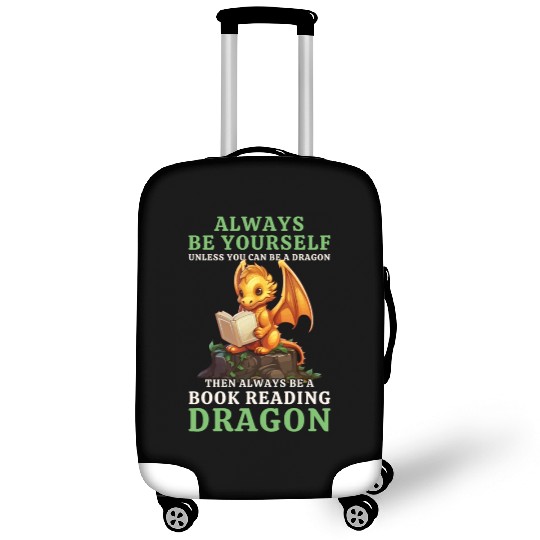"Always Be Yourself" - Book Reading Yellow Dragon Luggage Covers