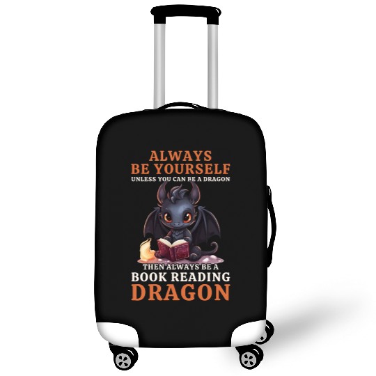 "Always Be Yourself" - Book Reading Black Dragon Luggage Covers