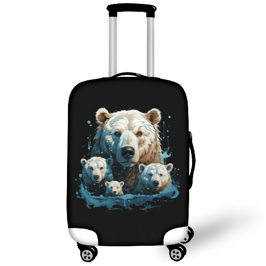A Polar Bear Family Gift Bear Mom and Cubs Luggage Covers