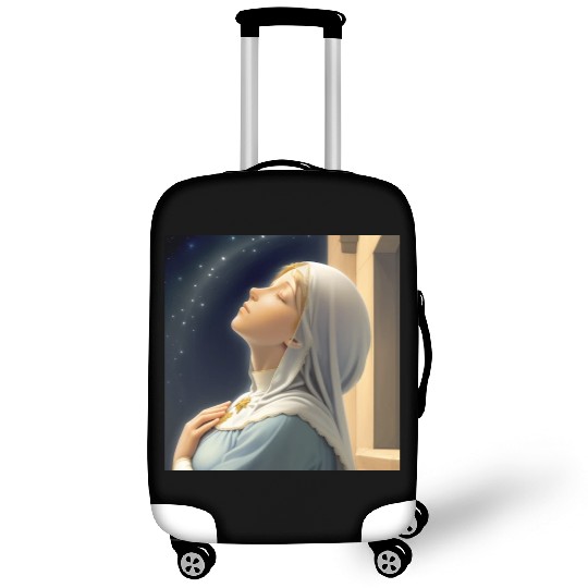Virgin Mother Mary Praying on a Starry Night Luggage Covers