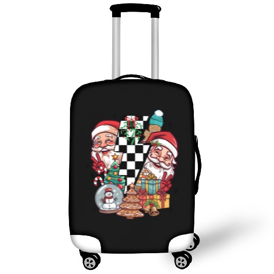 Retro Christmas, Santa, Groovy, Disco Ball, Frosty Luggage Covers