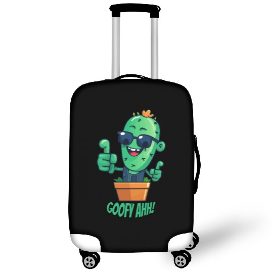 Fun Cactus Character Goofy Ahh Luggage Covers