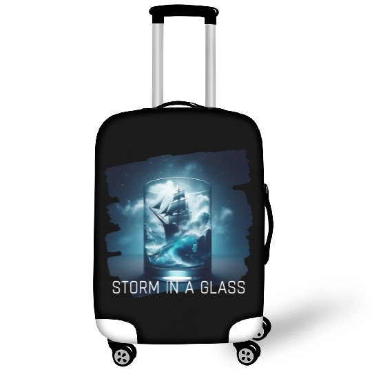 A storm in a glass with a ship Luggage Covers