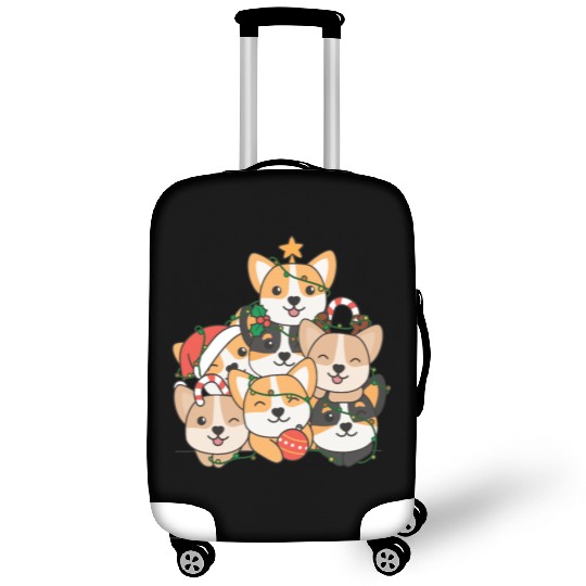 Corgi Christmas Tree Funny Animal Christmas Luggage Covers