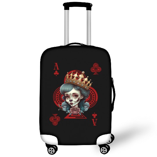 Ace of Clubs Bone Skull Queen Creepy Gothic Luggage Covers