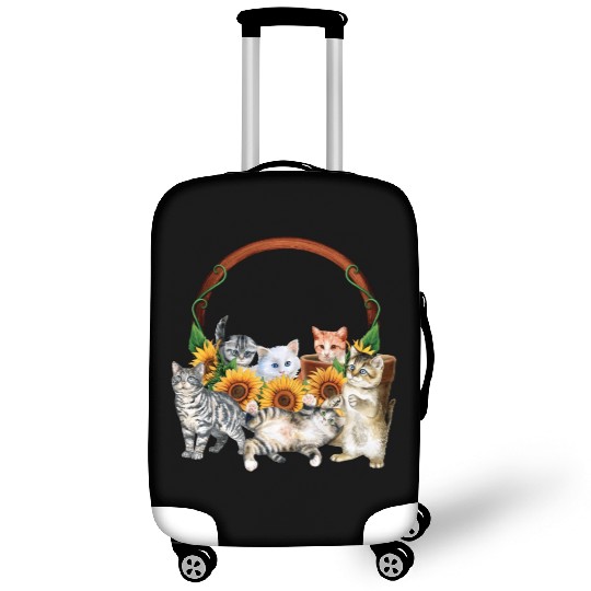 Kittens Sunflowers Gift For Cat LOver Luggage Covers