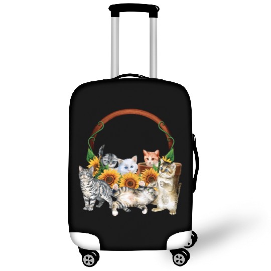 Kittens Sunflowers Gift For Cat LOver Luggage Covers