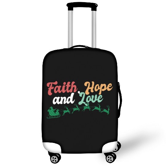 Faith Hope Love Religious Family Christmas Luggage Covers
