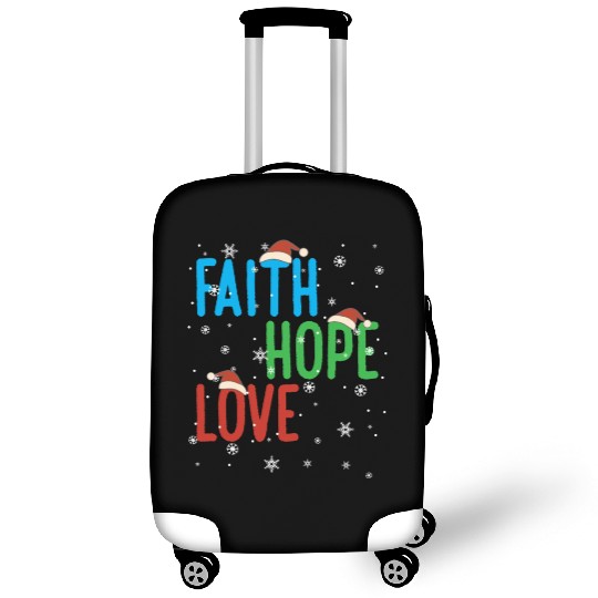 Faith Hope Love Religious Family Christmas Santa Luggage Covers