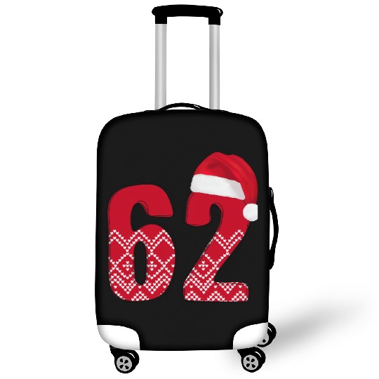 62 Red and White Christmas Number Sixty Two Luggage Covers