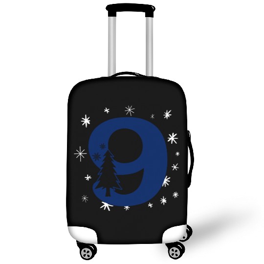 9 White Christmas Stars - Blue Number Nine Luggage Covers
