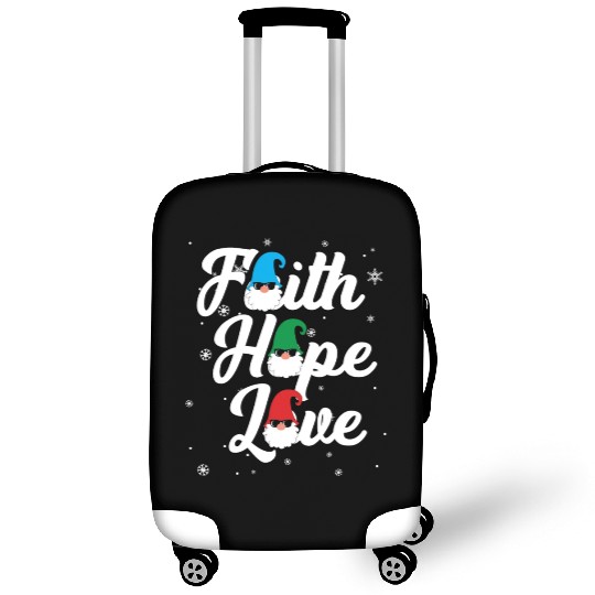 Religious Family Faith Hope Love Christmas Gnome Luggage Covers