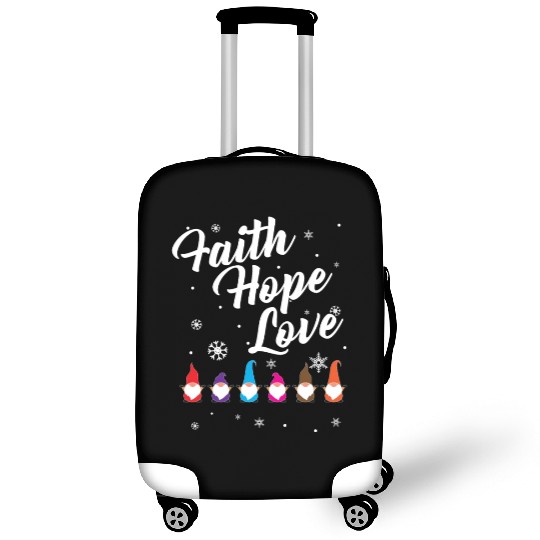 Religious Family Faith Hope Love Christmas Gnome Luggage Covers