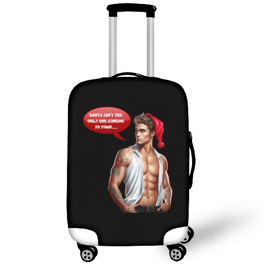 Christmas Nice Cute and Handsome Santa Hat Man Luggage Covers