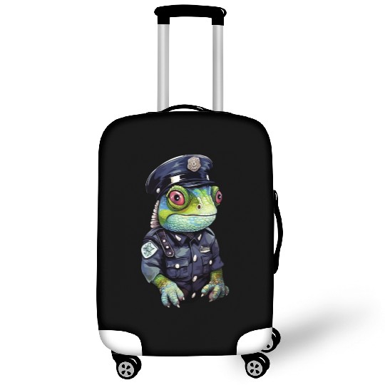 Chameleon policewoman Luggage Covers