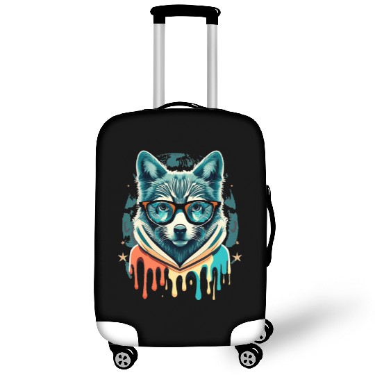 Hipster Wolf Drip Luggage Covers