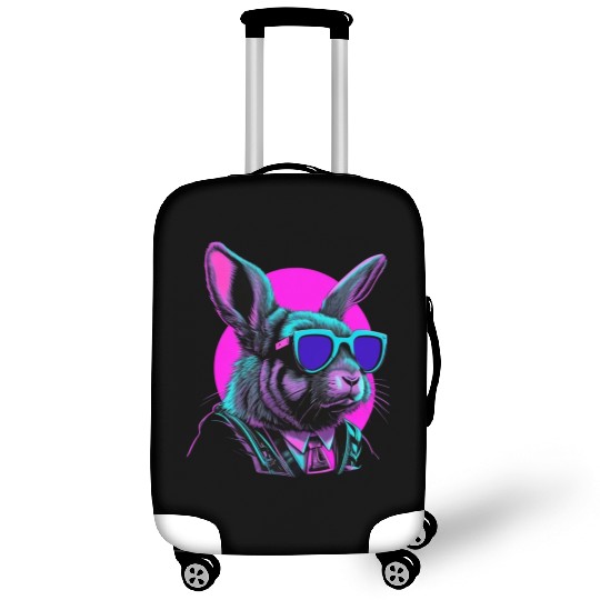 Vaporwave Easter Bunny Luggage Covers