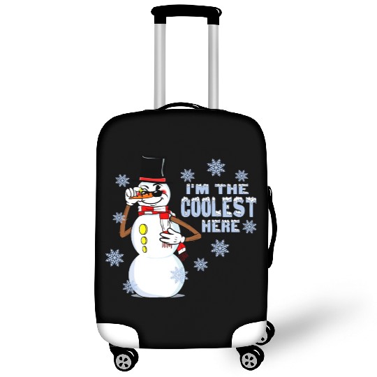 Cool Snowman Funny RubberHose Retro Winter Cartoon Luggage Covers