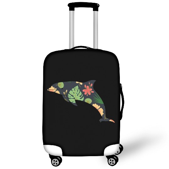 Dolphin Tropical Flower Floral Luggage Covers