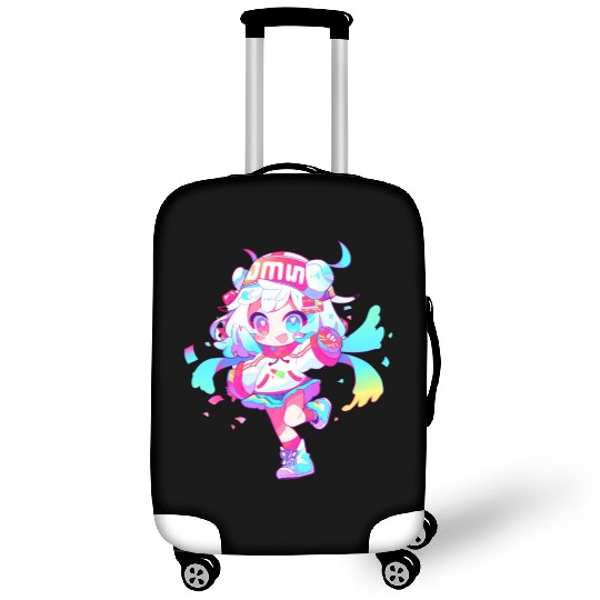 Cute Cartoon Girl Luggage Covers