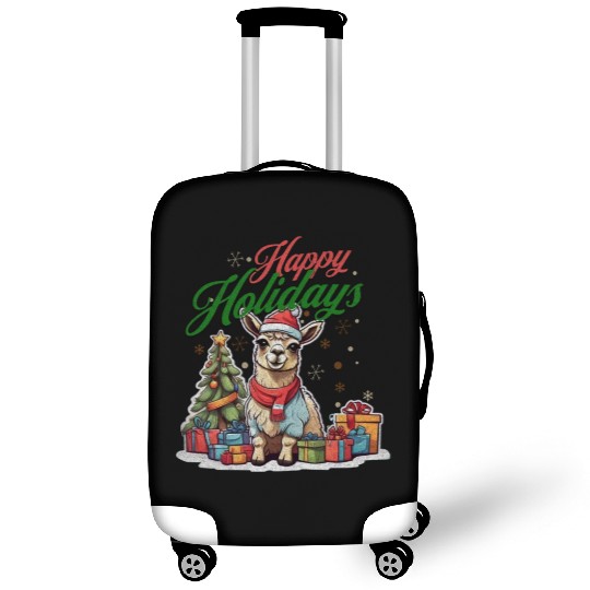 Happy Holidays cute llama Luggage Covers
