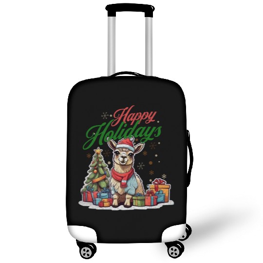 Happy Holidays cute llama Luggage Covers