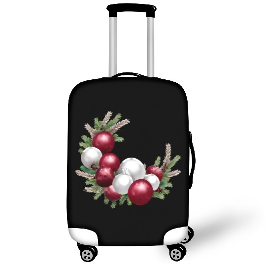 Cranberry and White Christmas Greenery Decor Luggage Covers