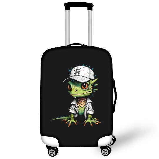 Cute lizard with cap Luggage Covers