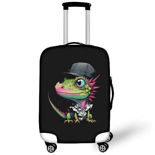 Cute lizard with cap Luggage Covers